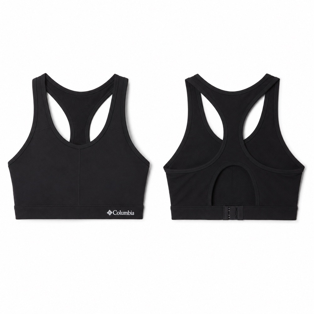 Columbia Black Racerback Sports Bra Large Cutout Athletic Activewear